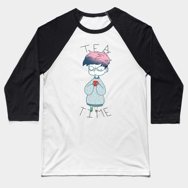 Tea Time Baseball T-Shirt by VanitasVanilla